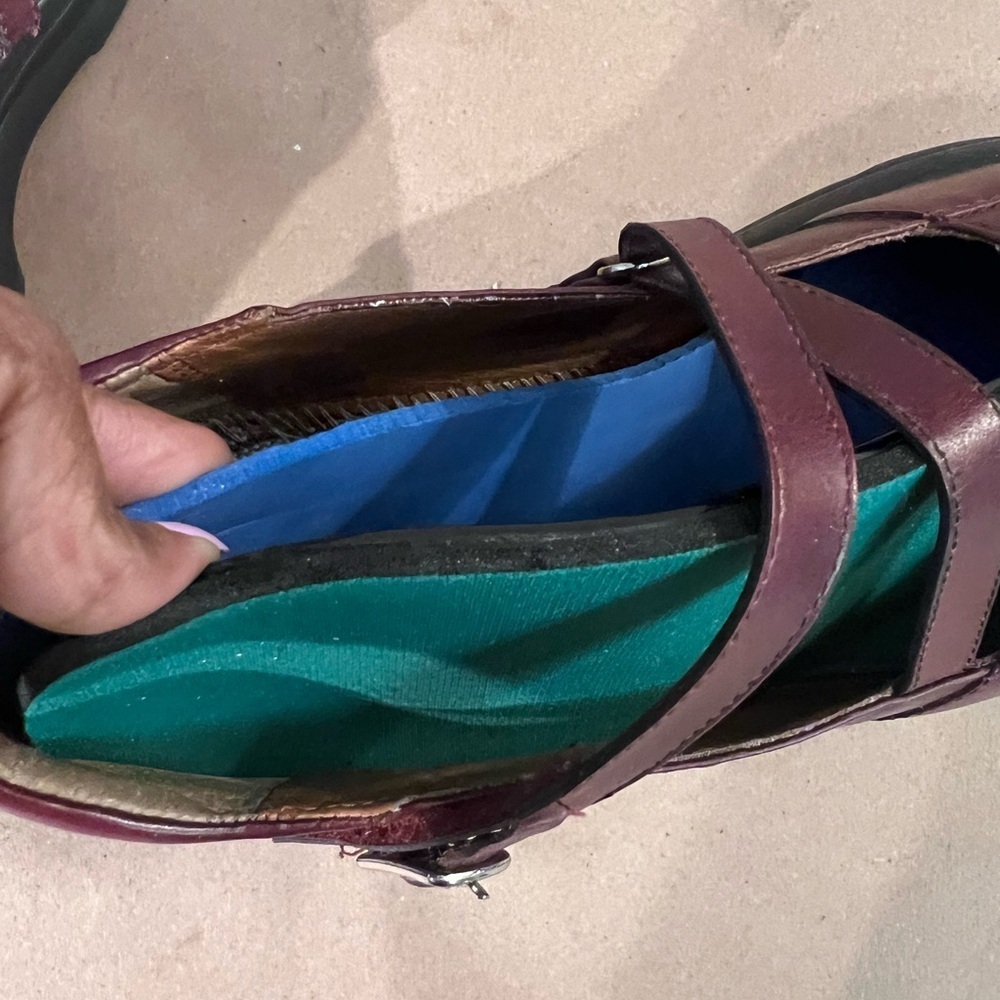 Dr.Comfort Burgundy Genuine Leather Platform Heel Marry Jane Betsy Shoes US 7.5 - Picture 10 of 14